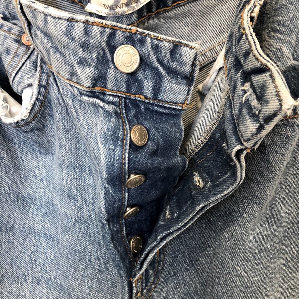 Free People - Slit Knee Wide Leg Jeans - Picture 4 of 5